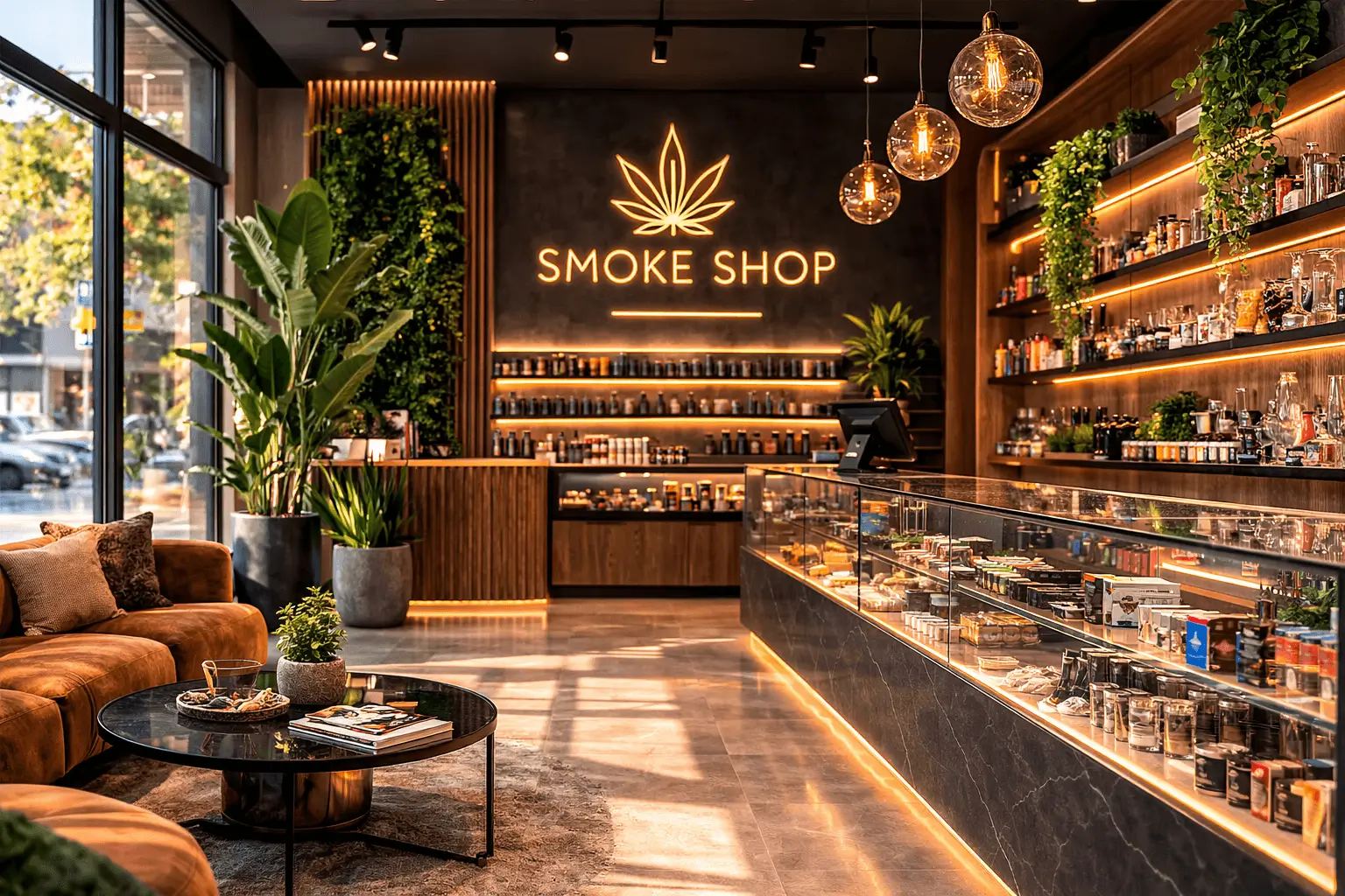 decoration interior smoke shop design