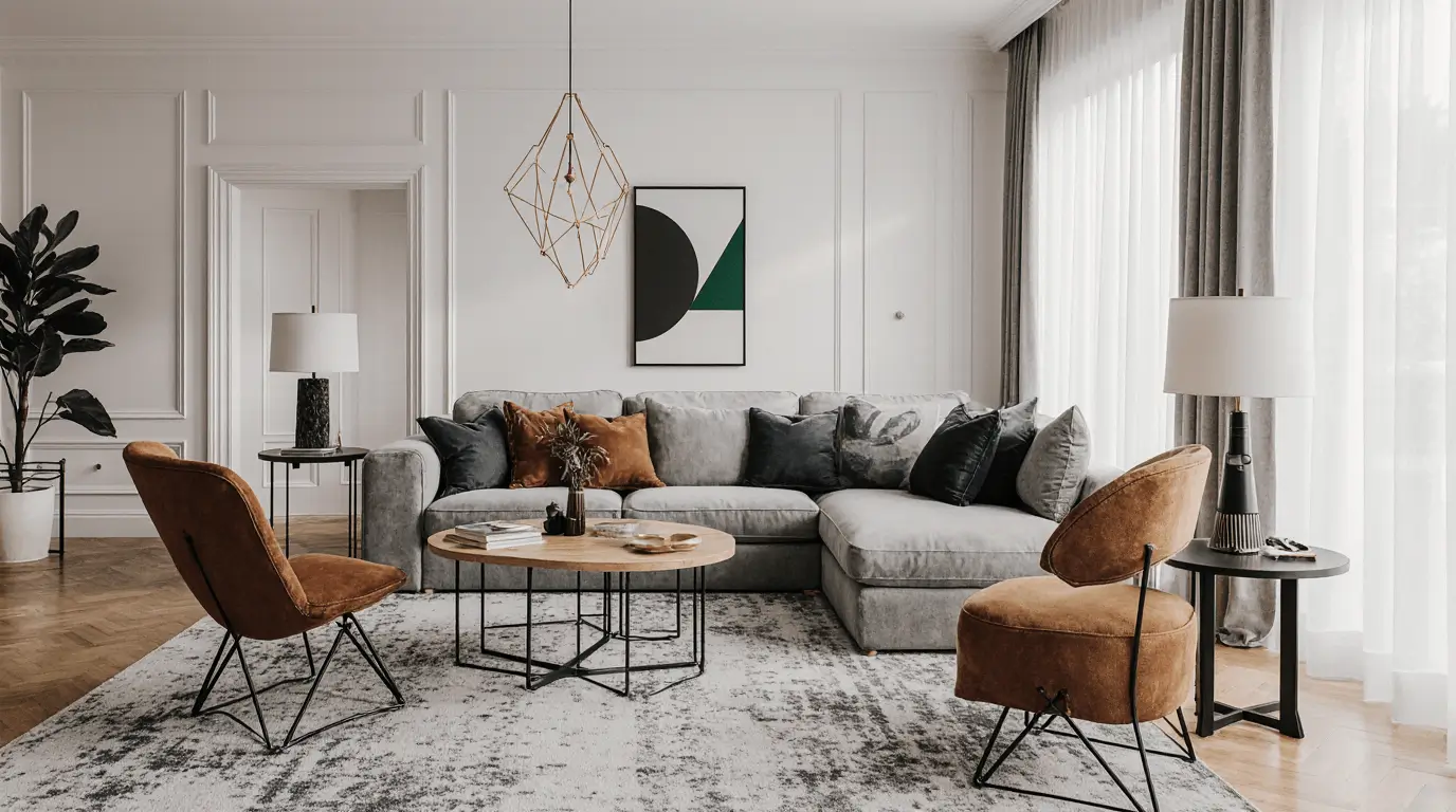 living room postmodern interior design