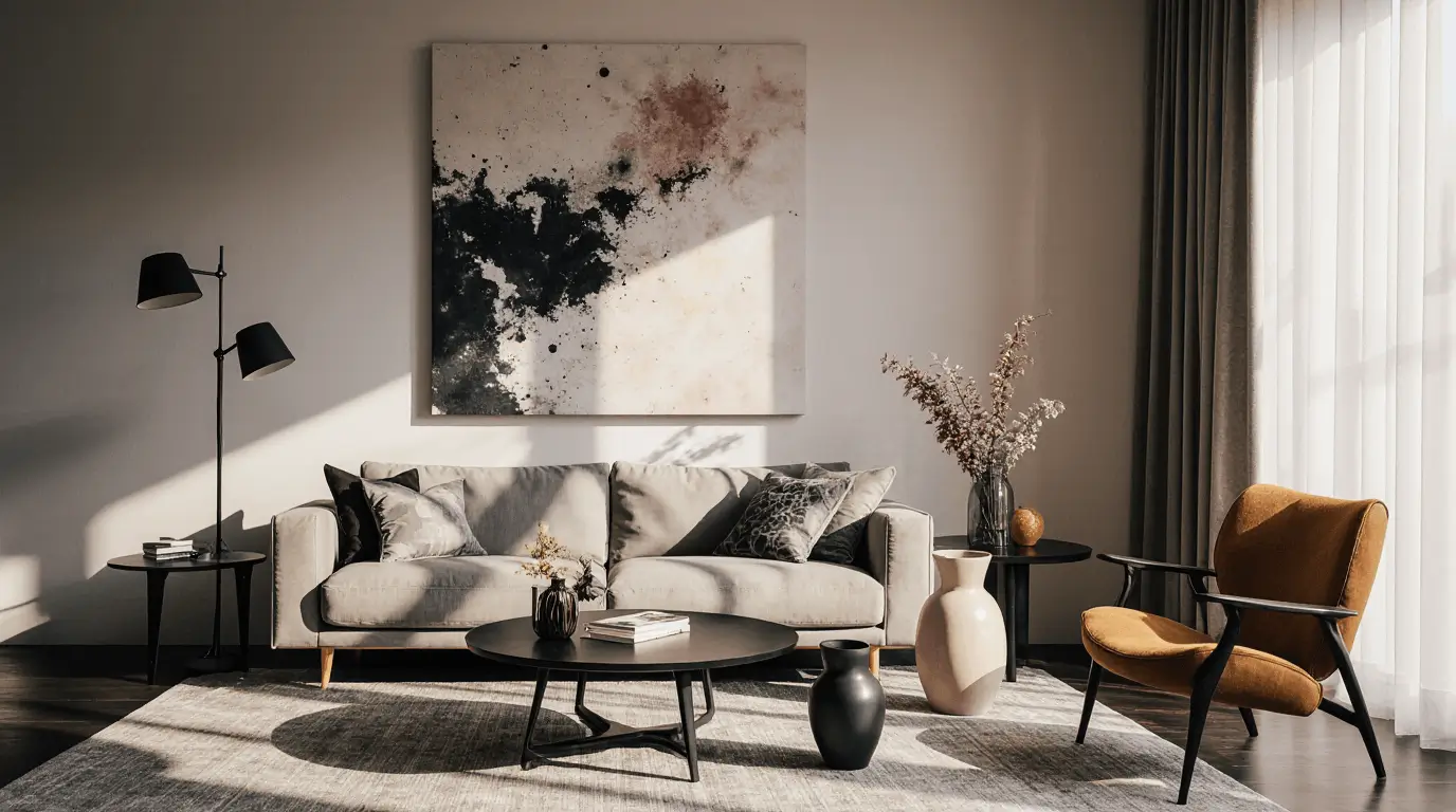 living room postmodern interior design