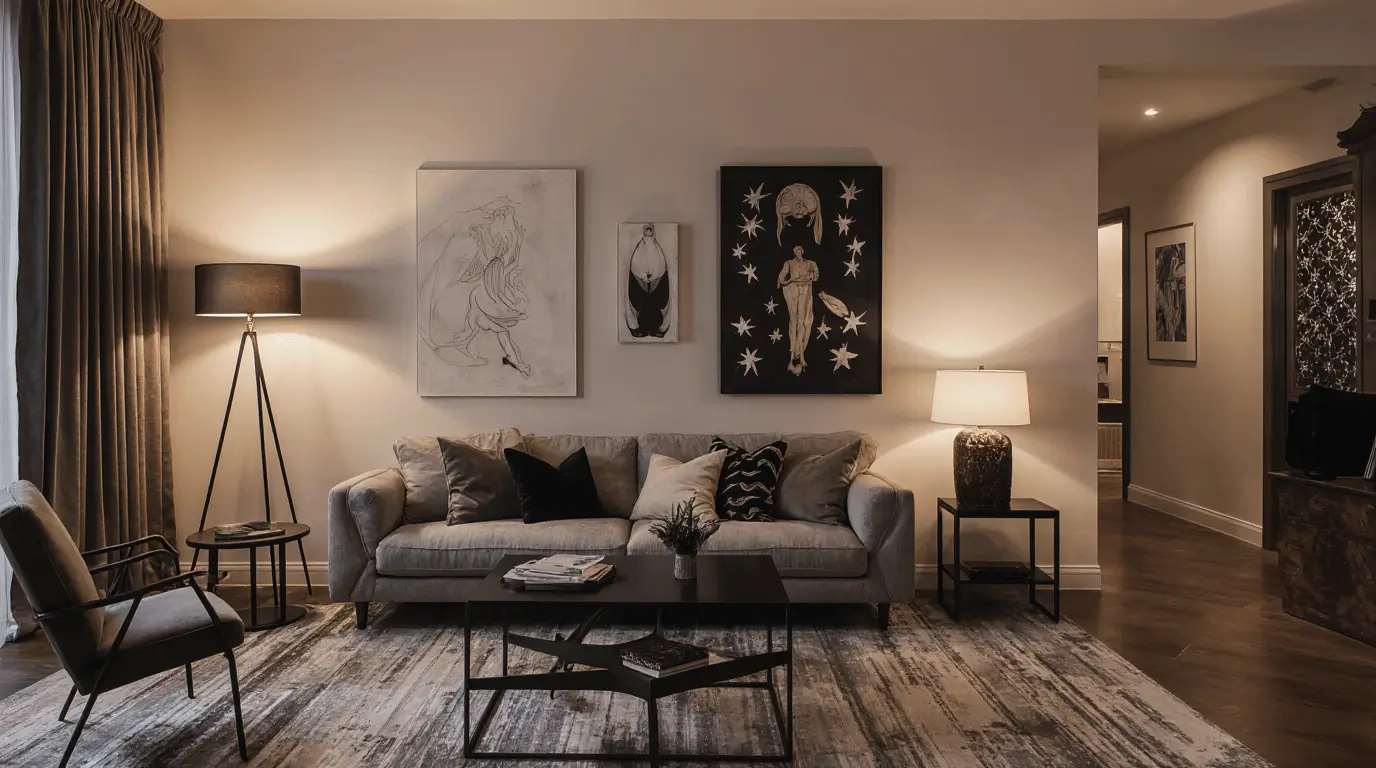 living room postmodern interior design