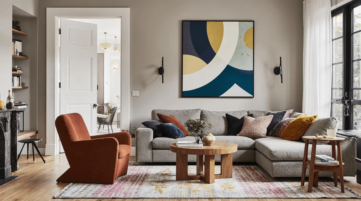 living room postmodern interior design