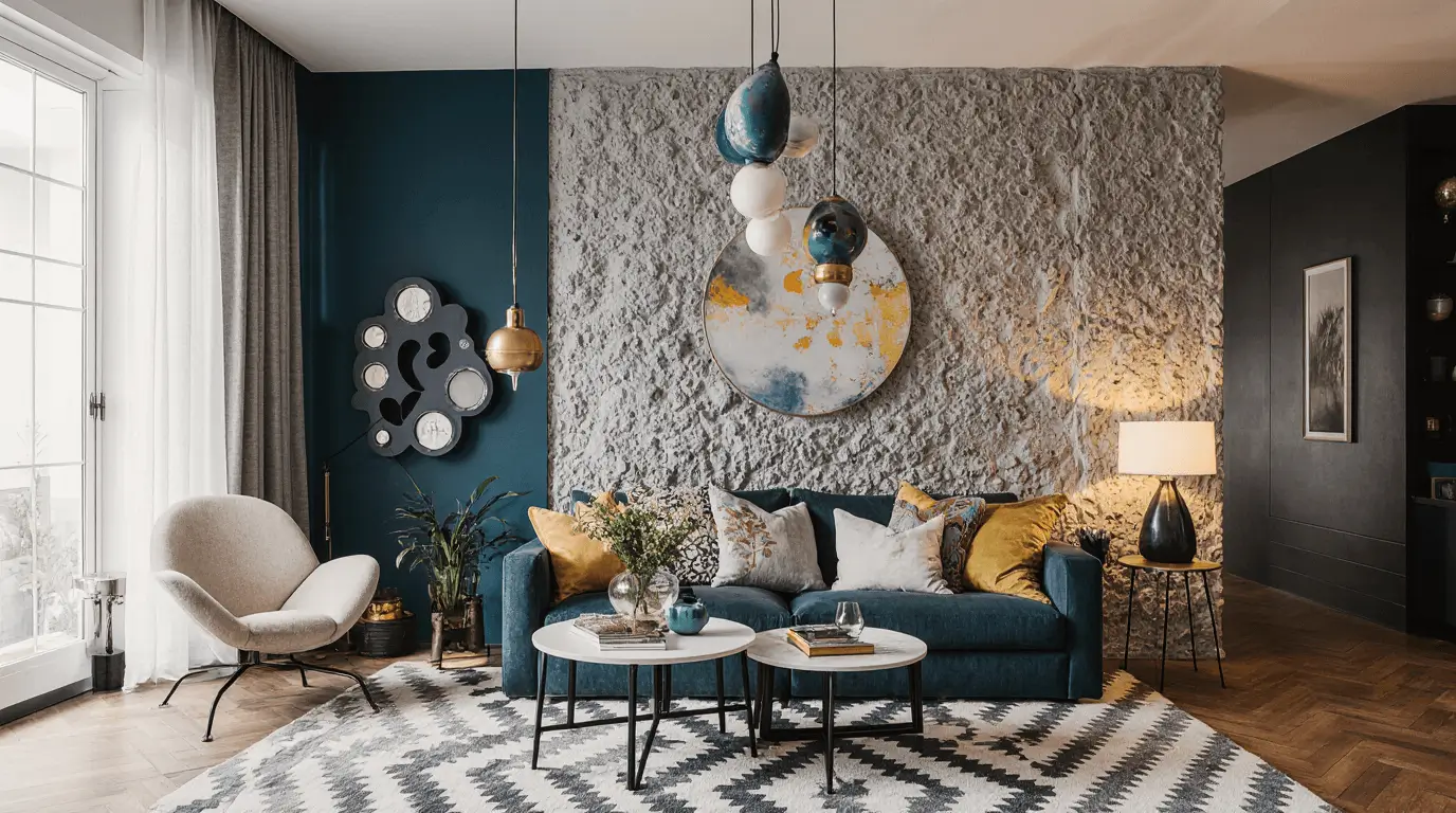 living room postmodern interior design