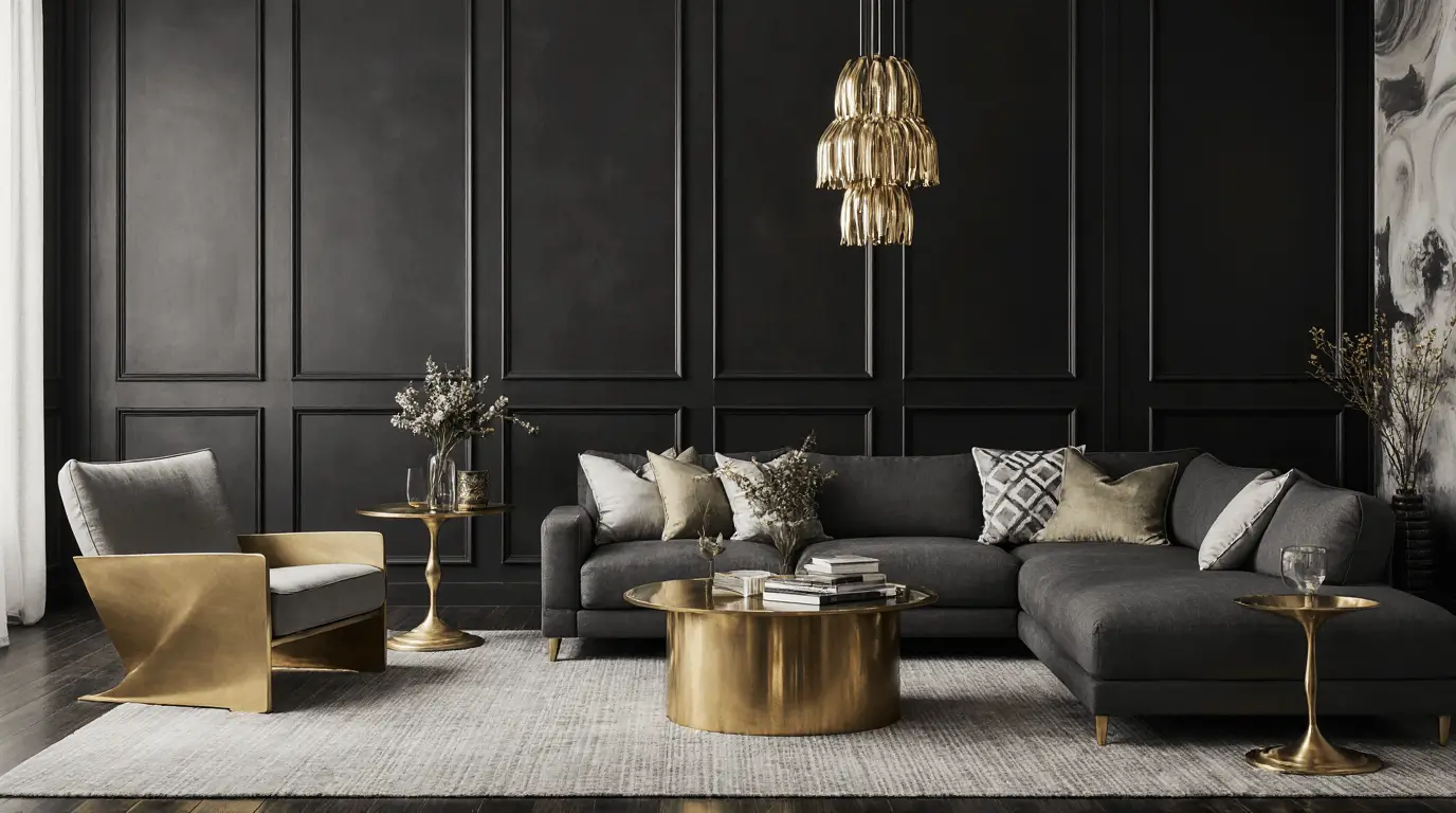 black and gray interior design