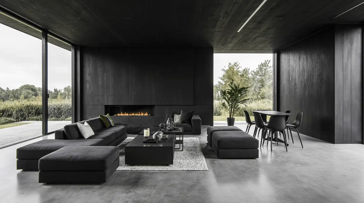 black and gray interior design