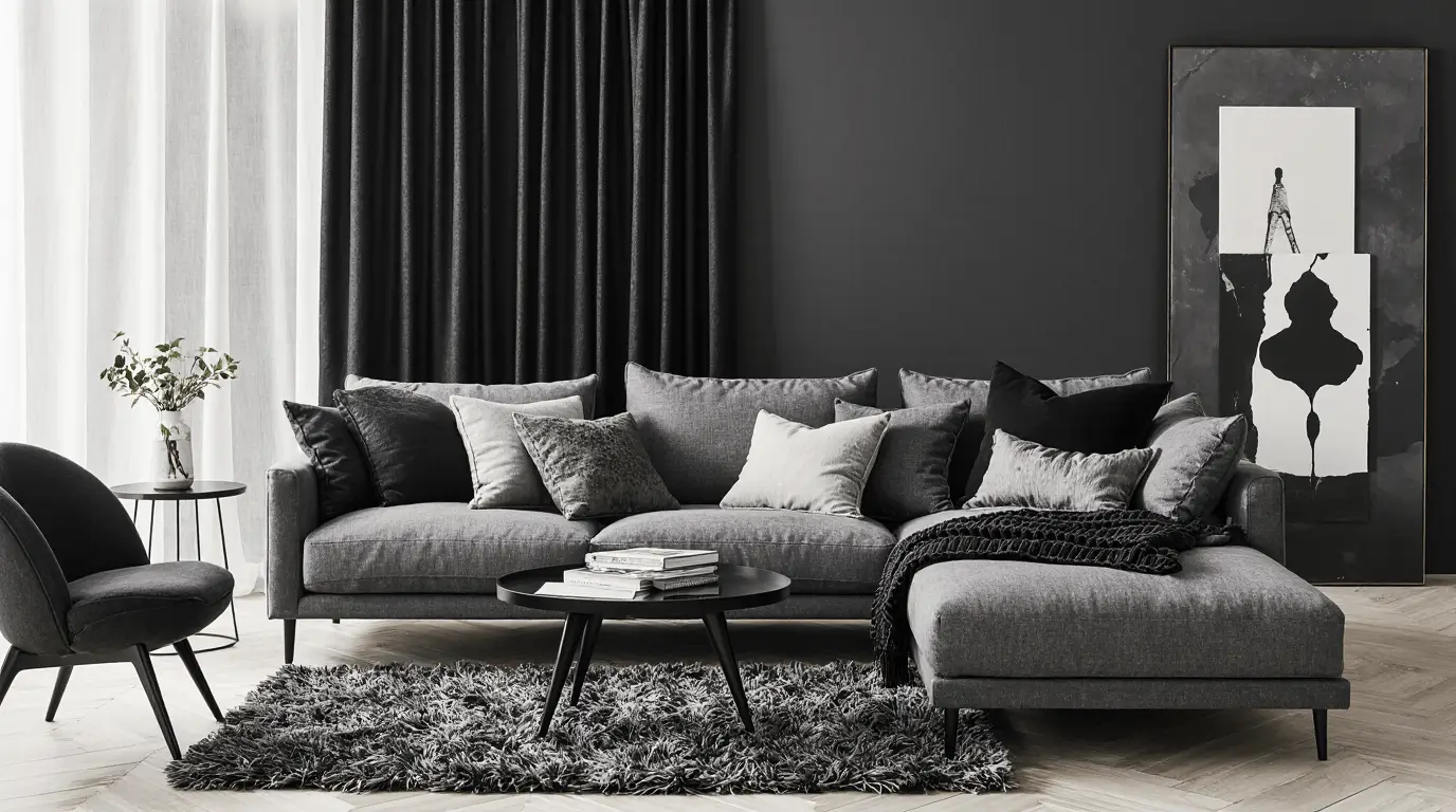 black and gray interior design