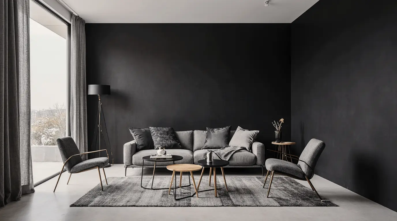black and gray interior design