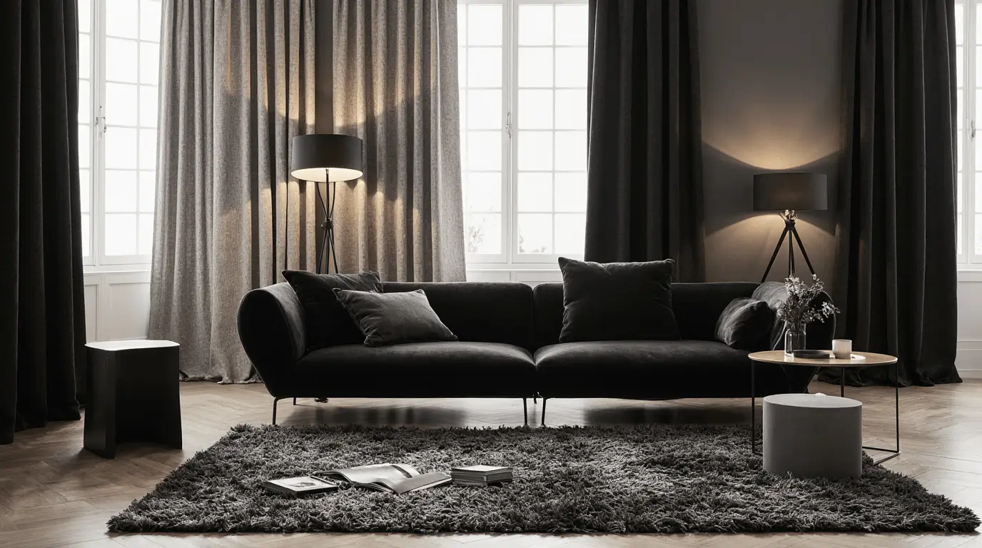 black and gray interior design