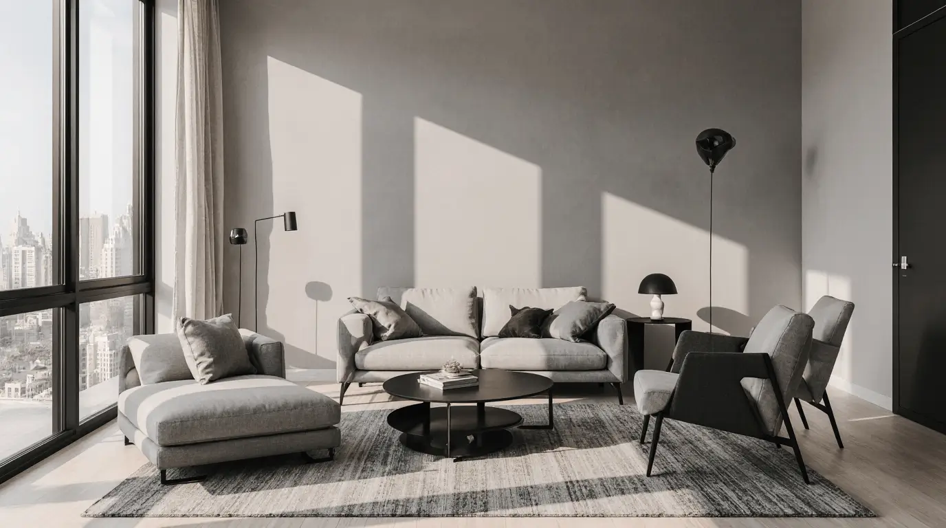 black and gray interior design