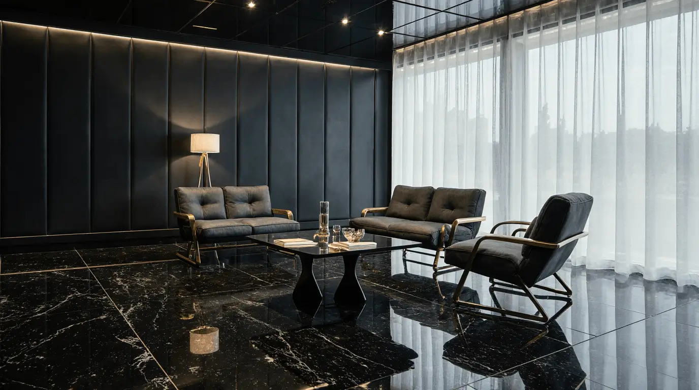 black and gray interior design