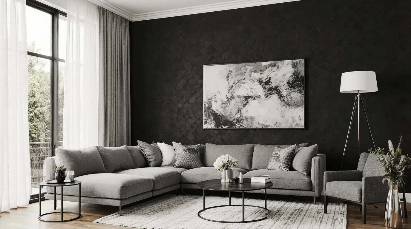 black and gray interior design