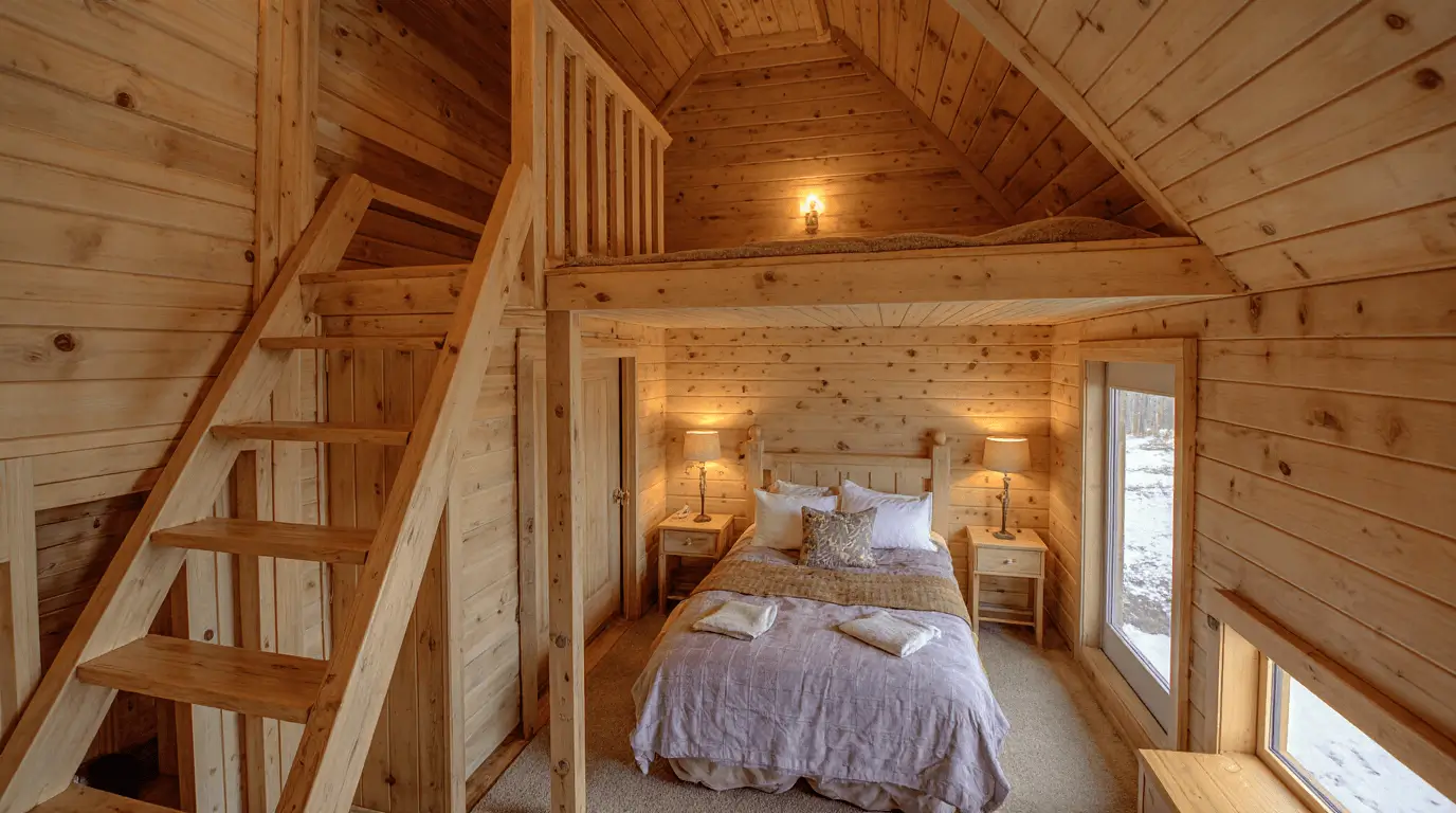 cozy log cabin interior