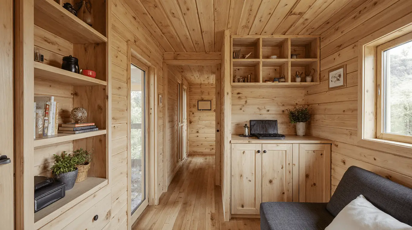 cozy log cabin interior