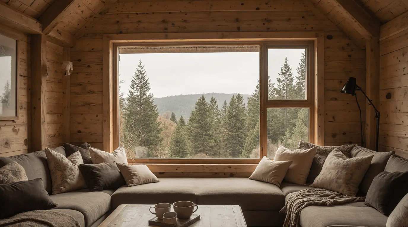 cozy log cabin interior