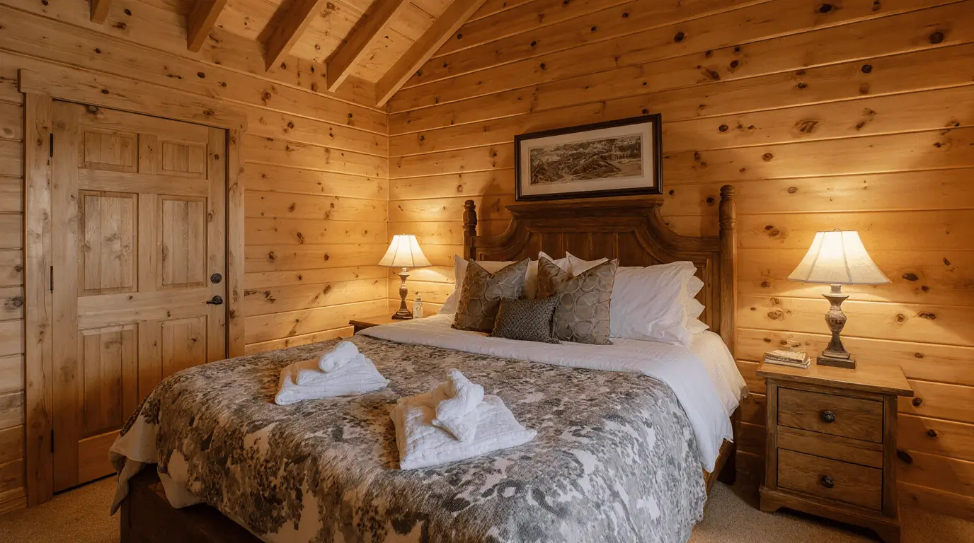 cozy log cabin interior
