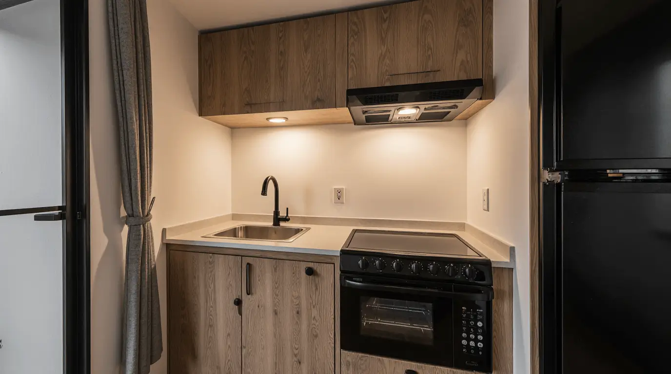 glamping pod interior