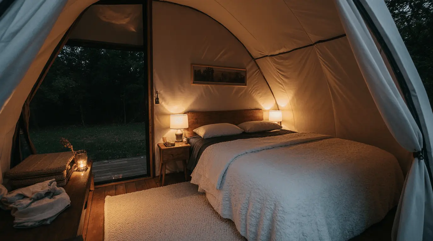 glamping pod interior