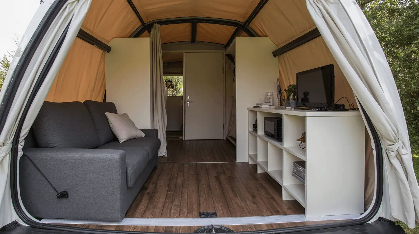 glamping pod interior