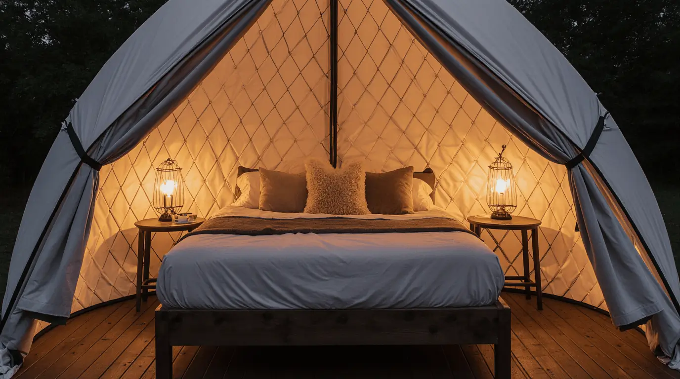 glamping pod interior