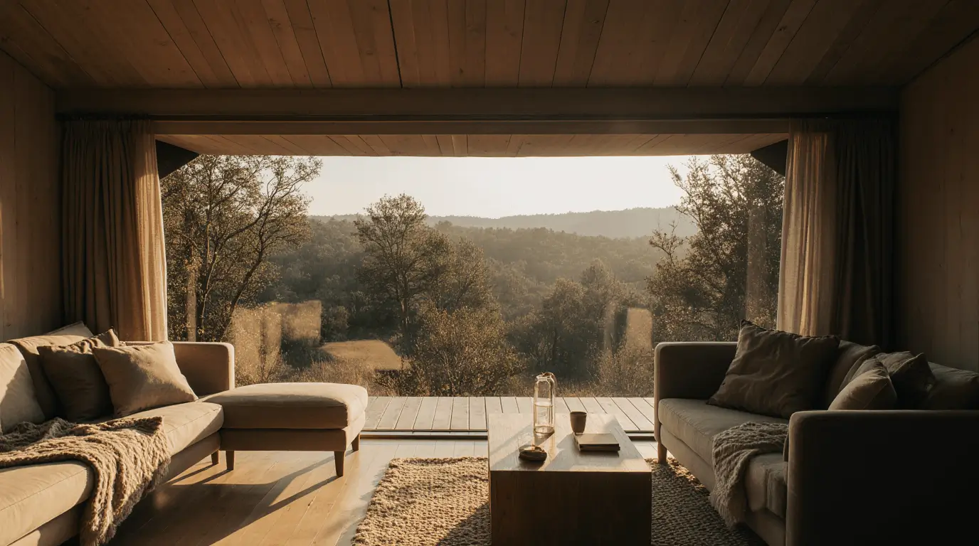 glamping pod interior