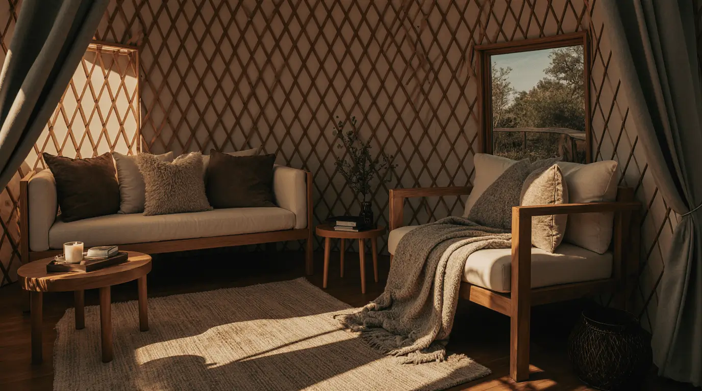 glamping pod interior