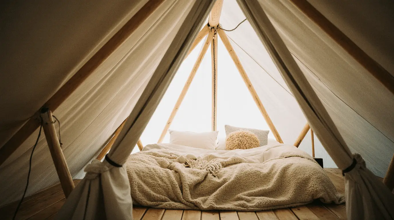glamping pod interior