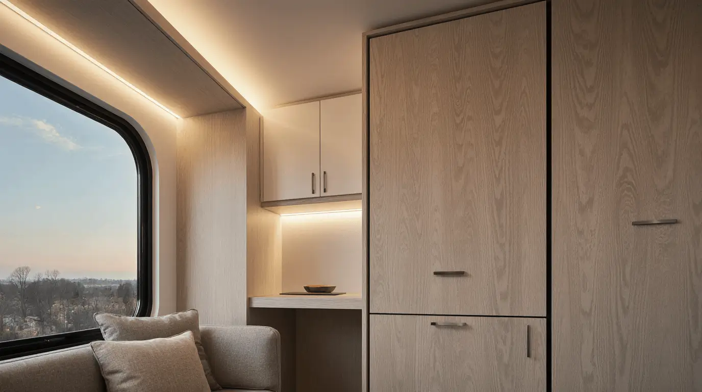 glamping pod interior