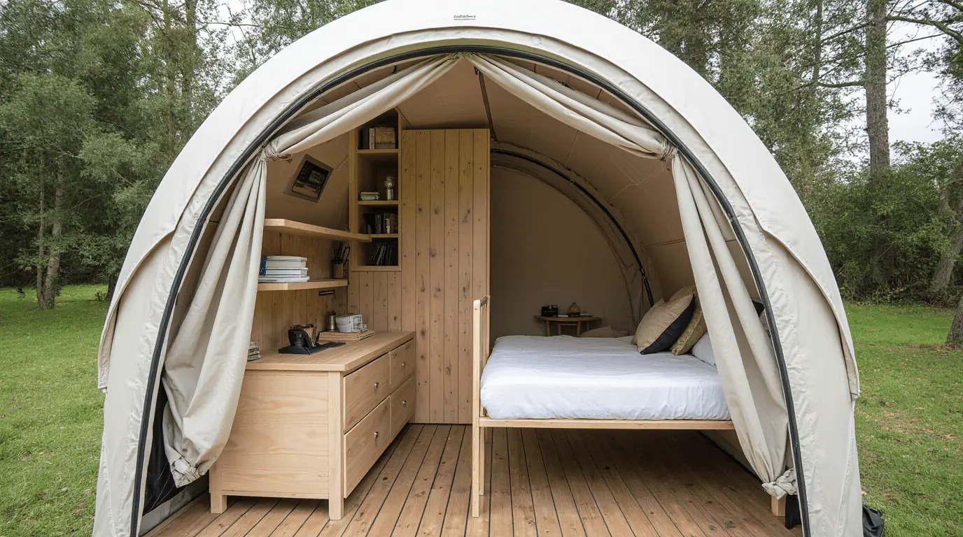 glamping pod interior