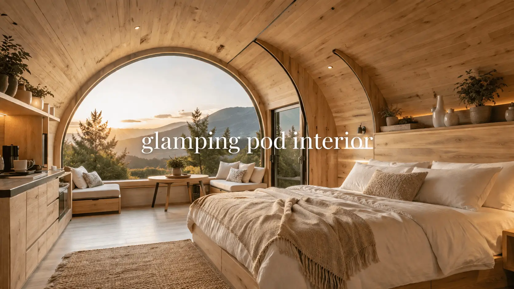 glamping pod interior