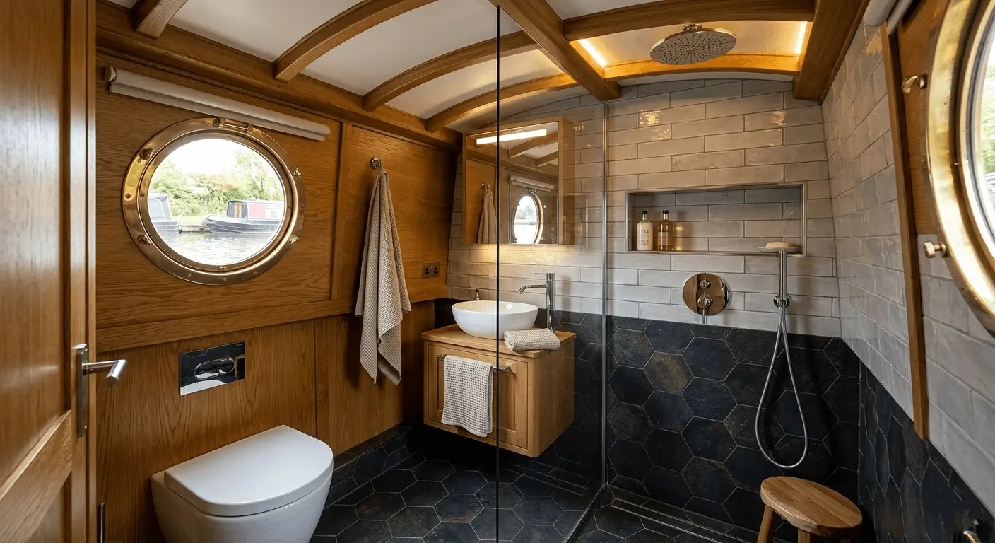 luxury narrowboat interior