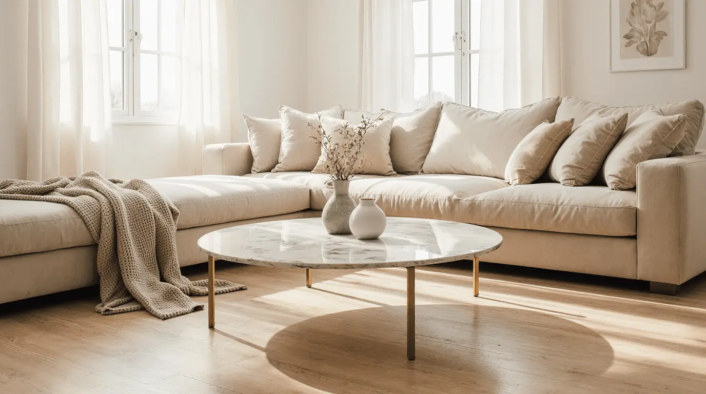 marble and wood interior design