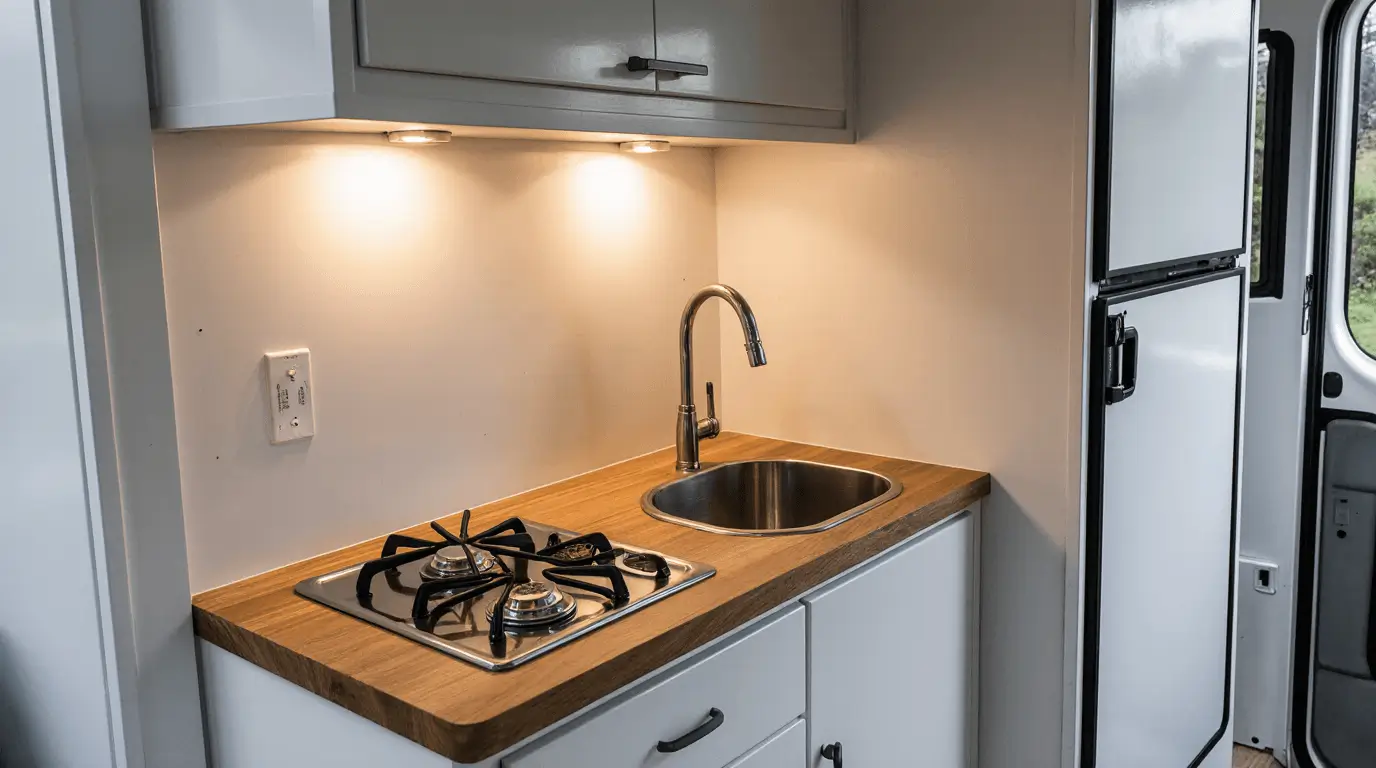 micro camper interior