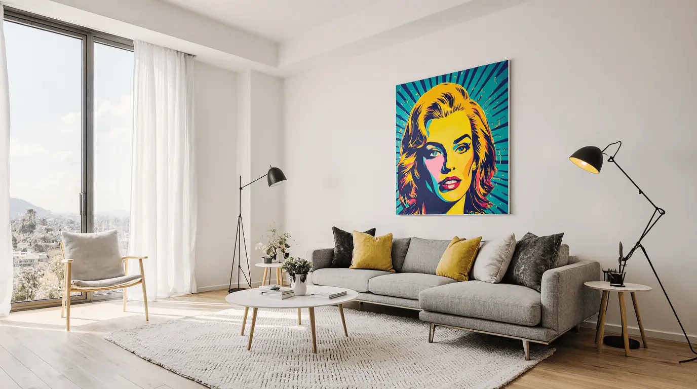 minimalist pop art interior design