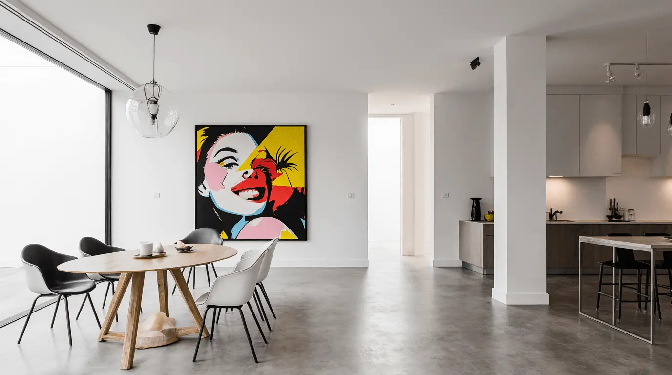 minimalist pop art interior design