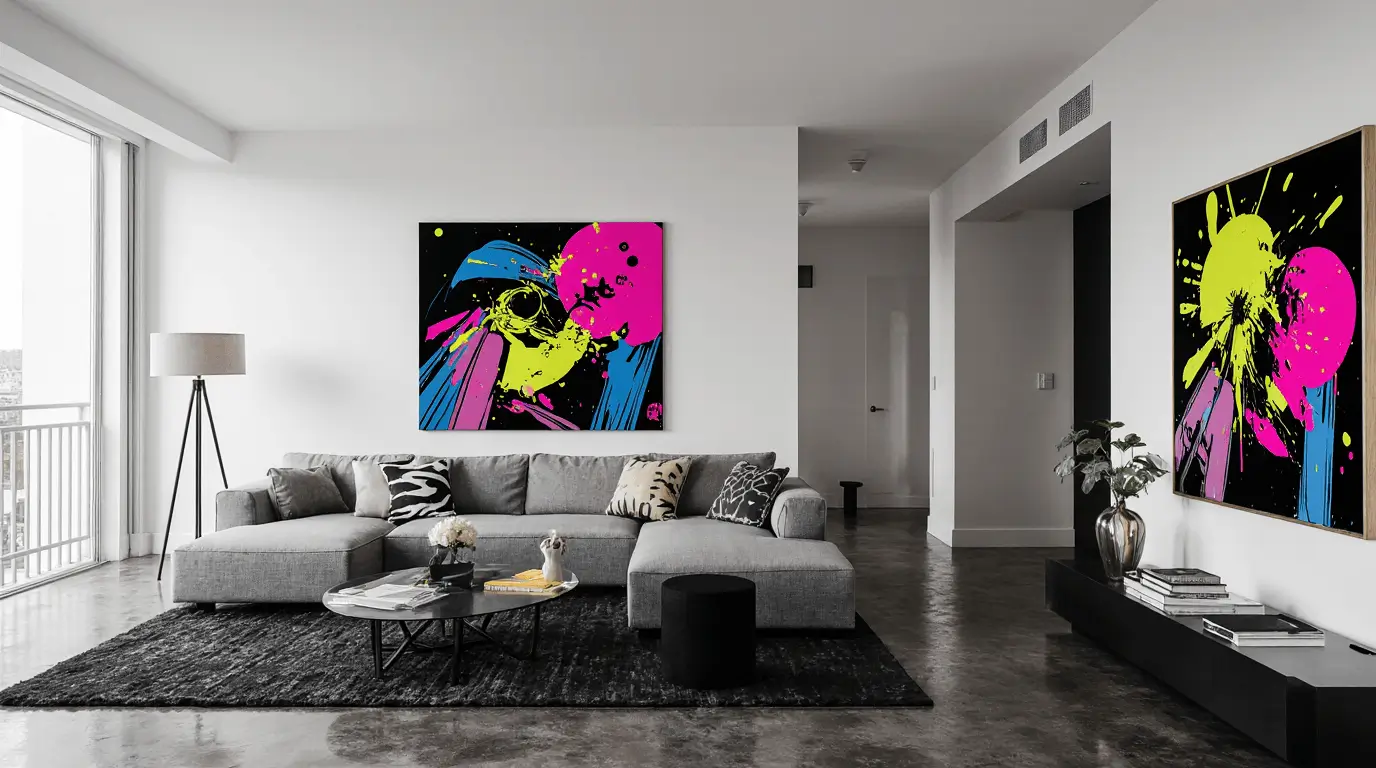 minimalist pop art interior design