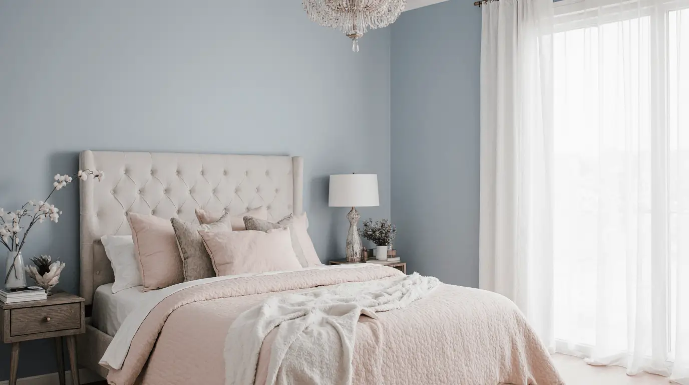 pink and blue interior design