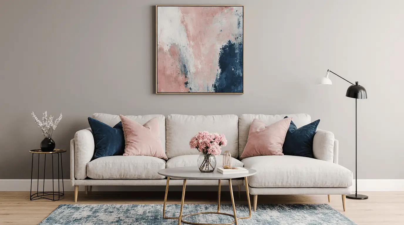 pink and blue interior design