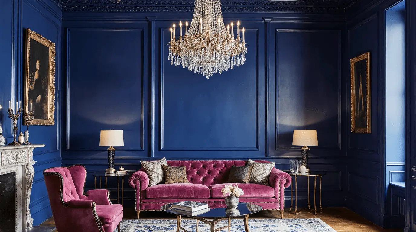 pink and blue interior design