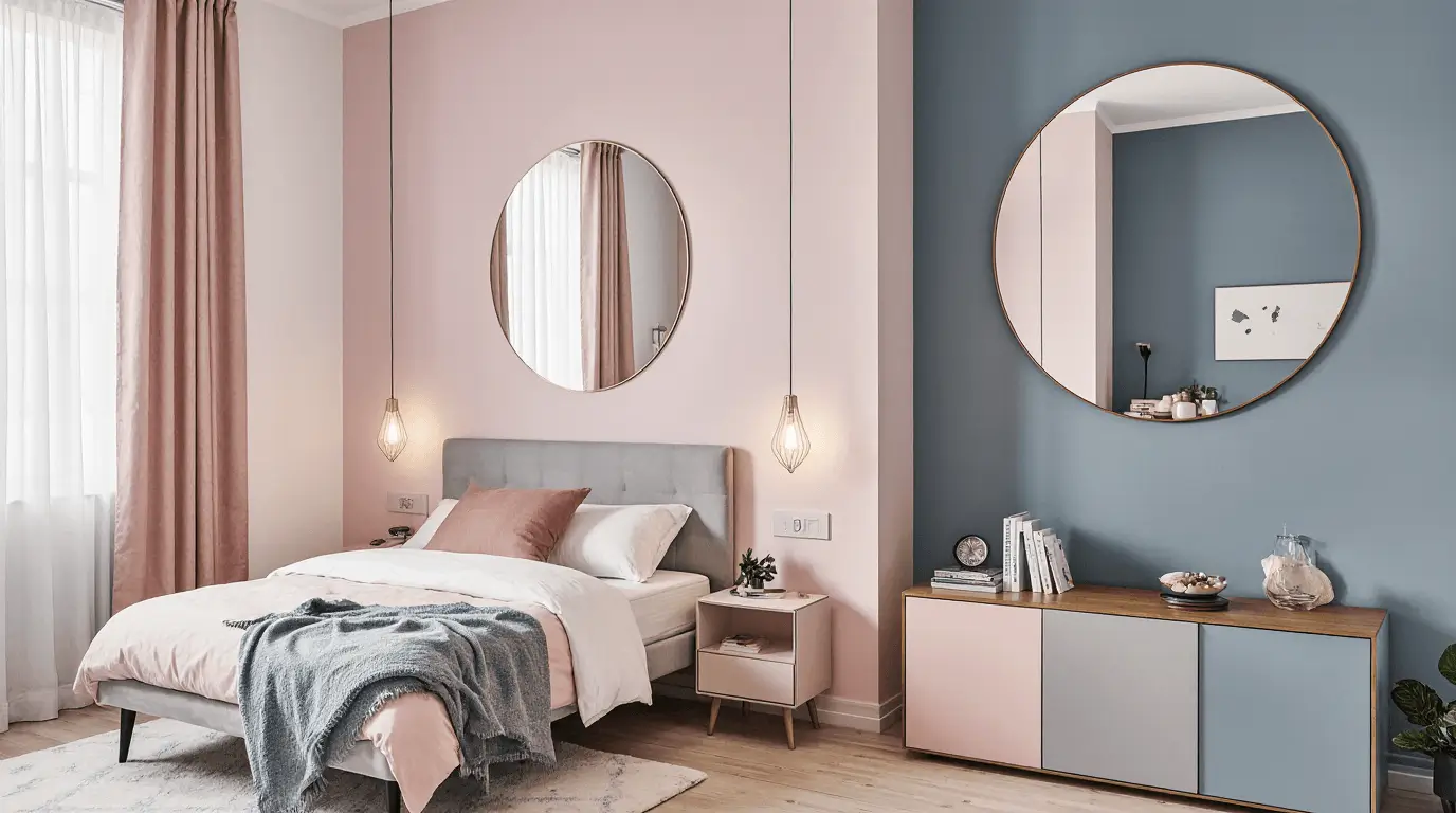 pink and blue interior design