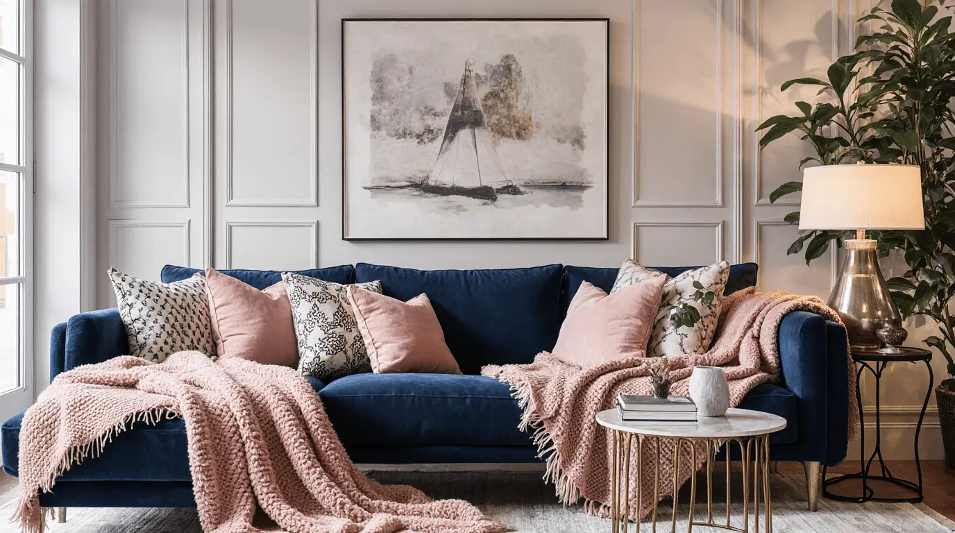 pink and blue interior design