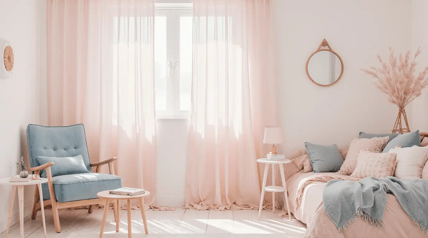 pink and blue interior design