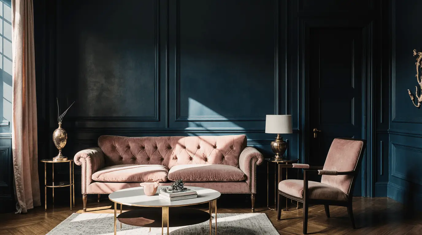 pink and blue interior design
