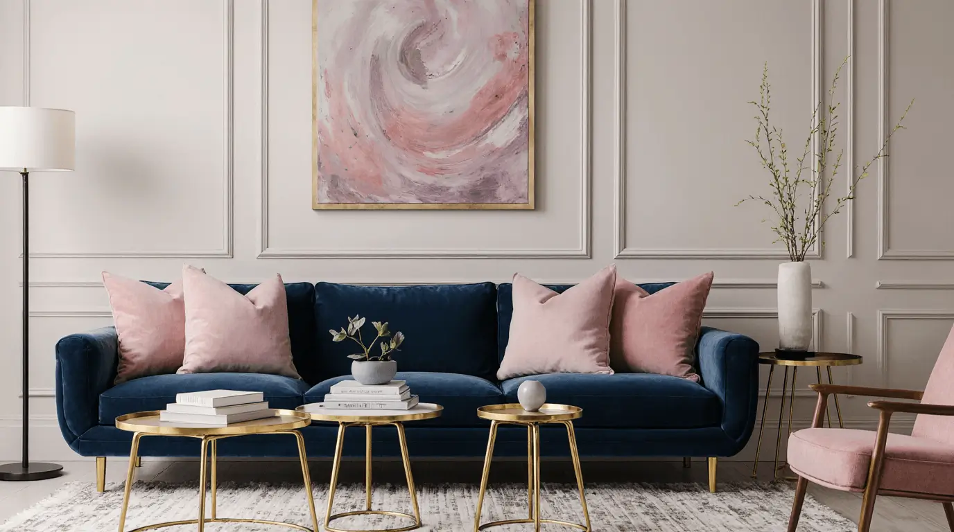 pink and blue interior design