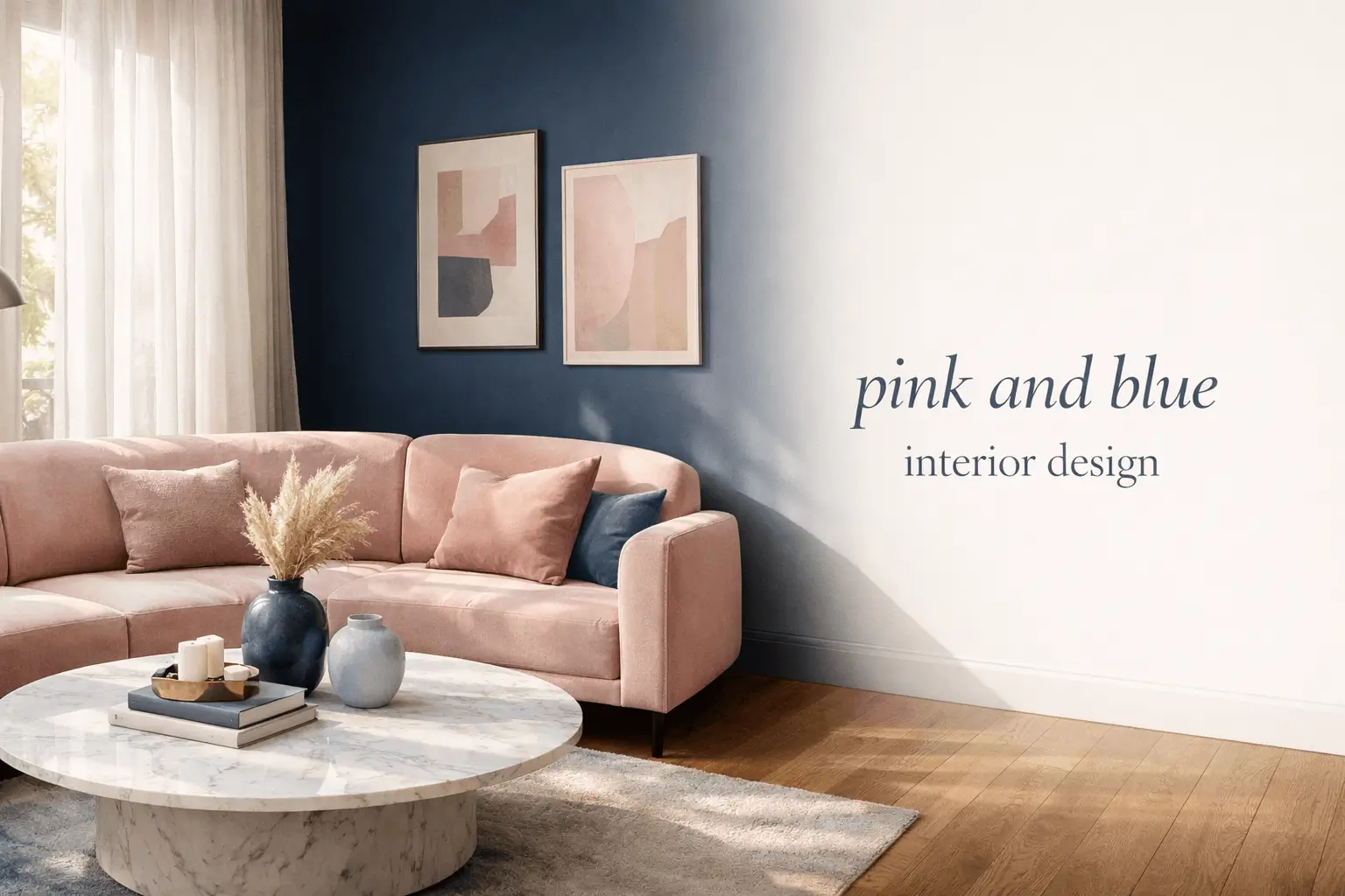 pink and blue interior design