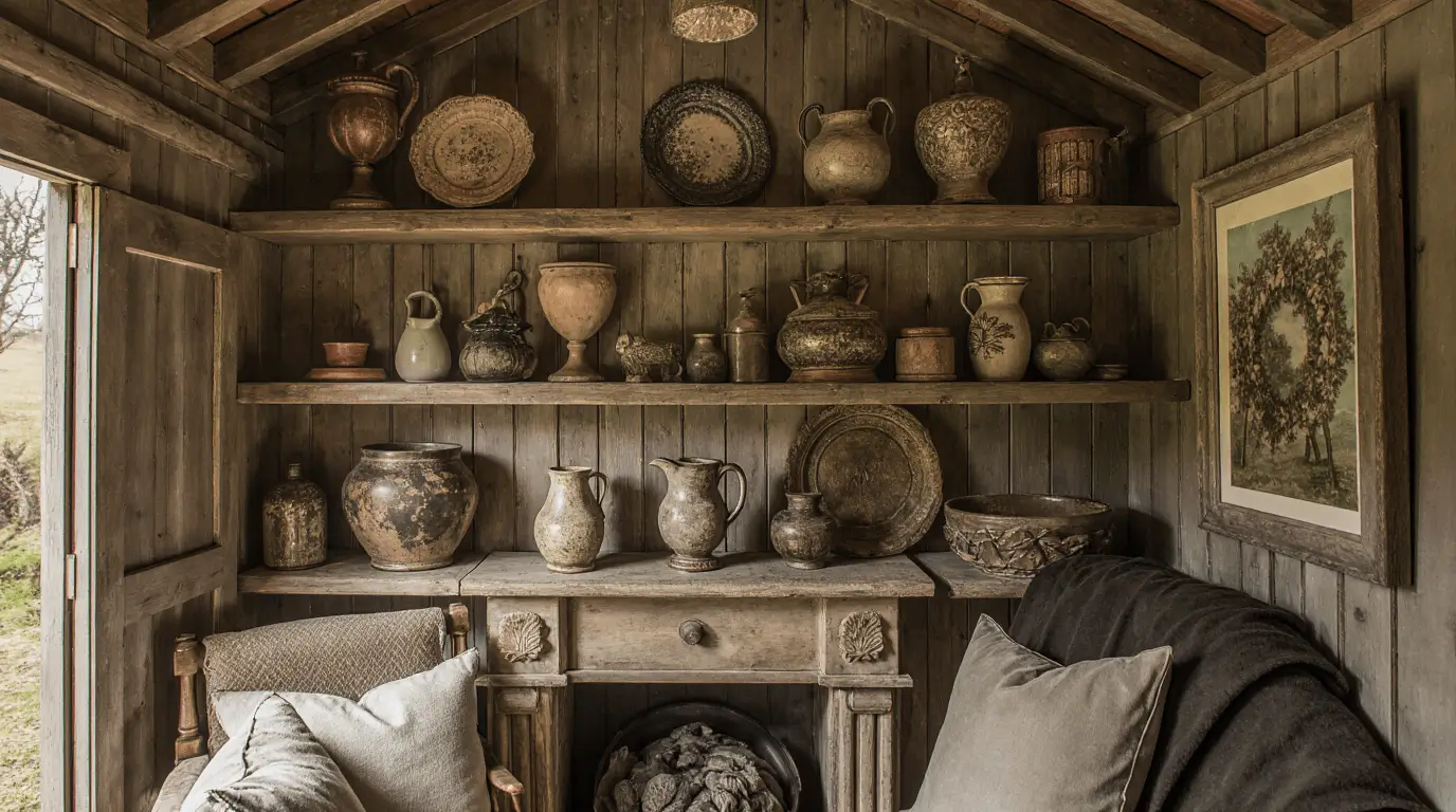 traditional shepherds hut interior