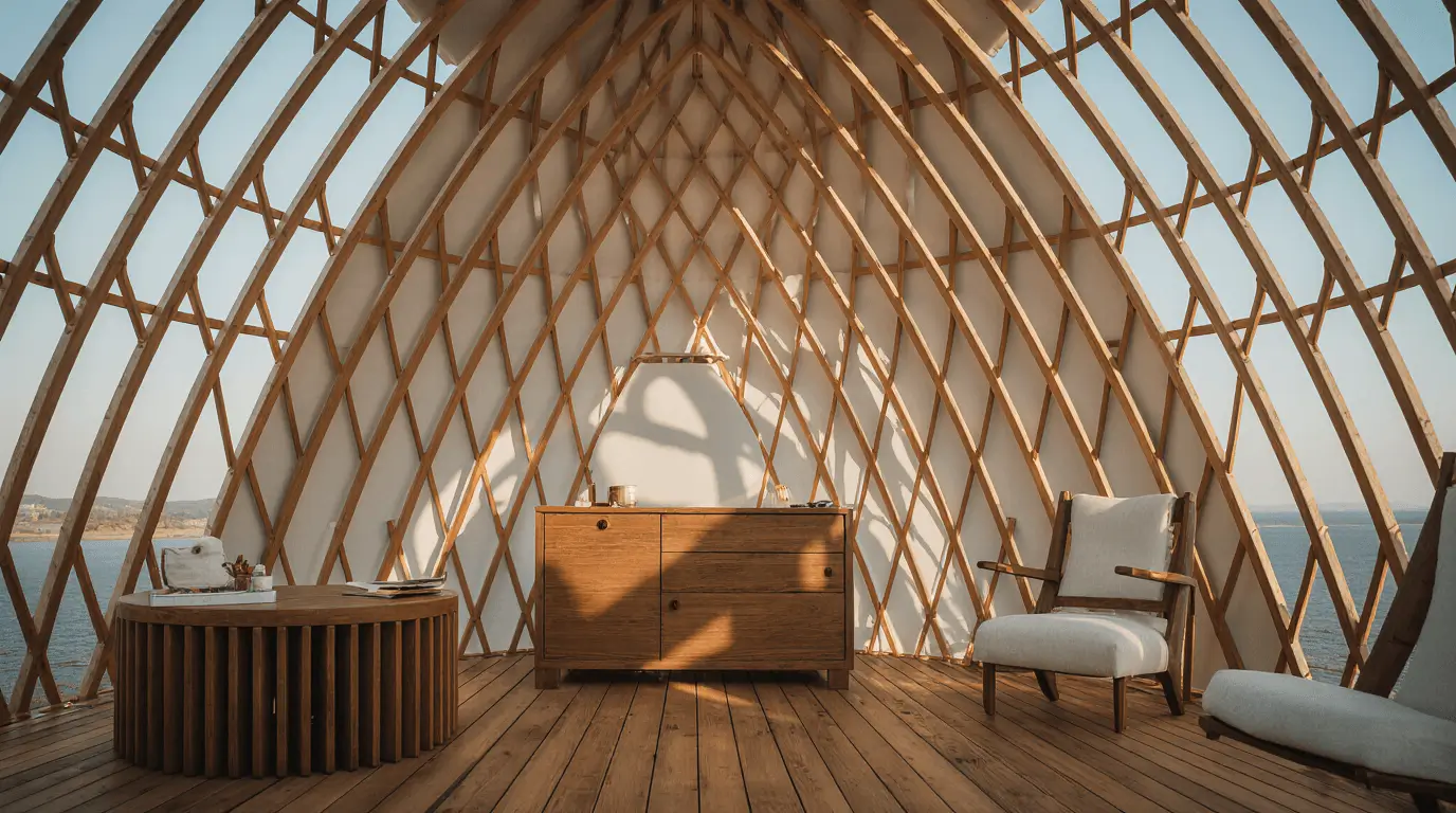 traditional shepherds hut interior