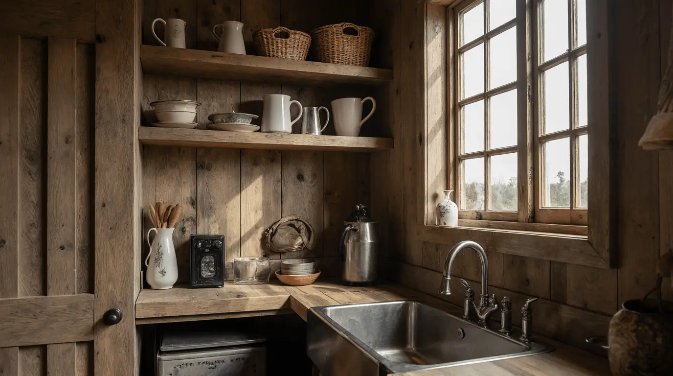 traditional shepherds hut interior