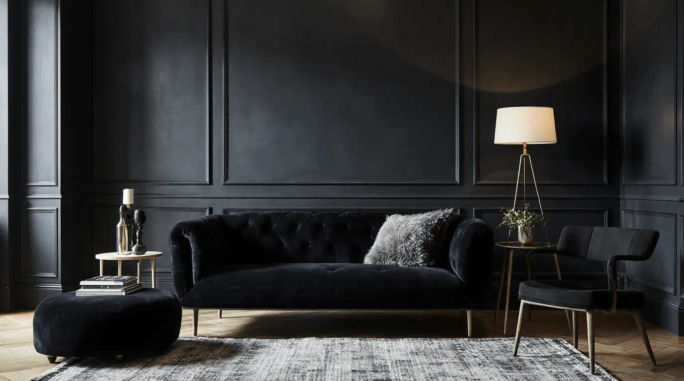 living room moody interior design