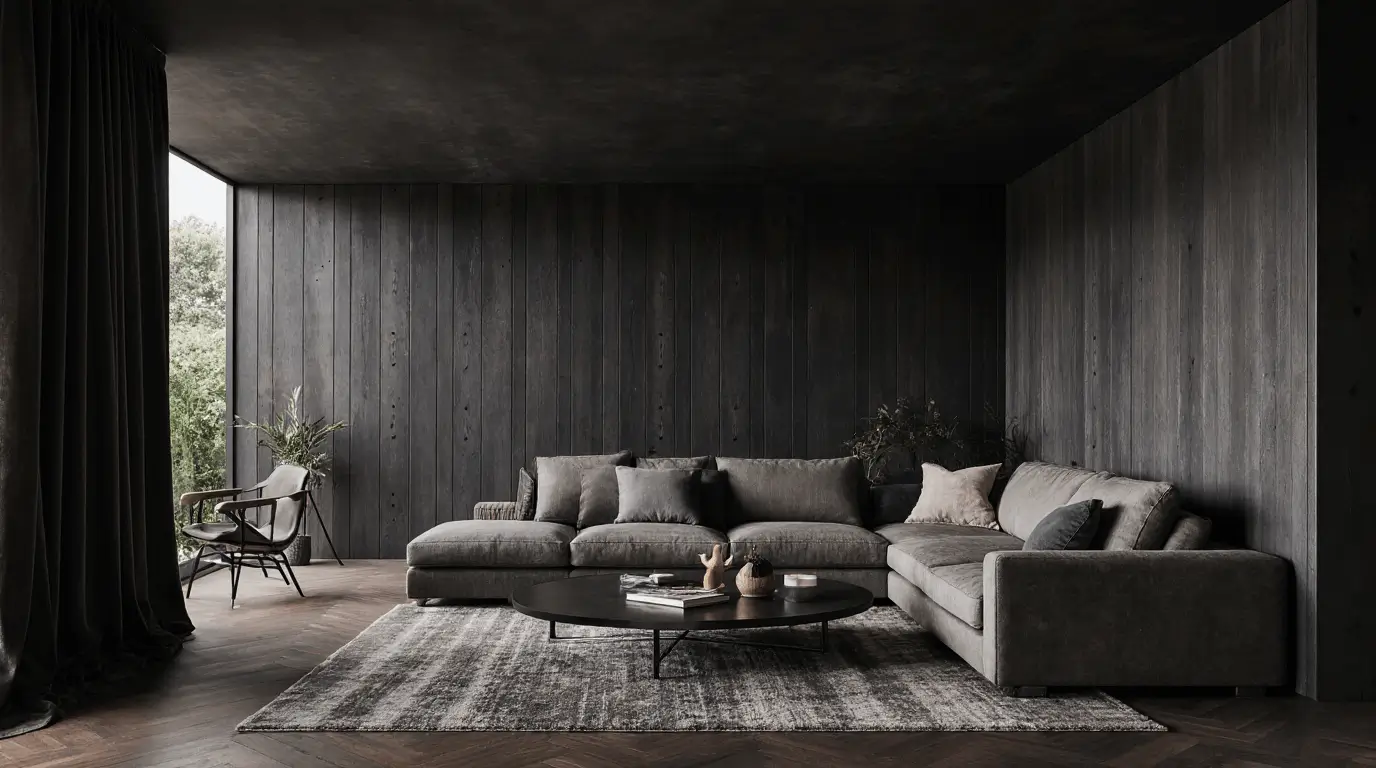 living room moody interior design