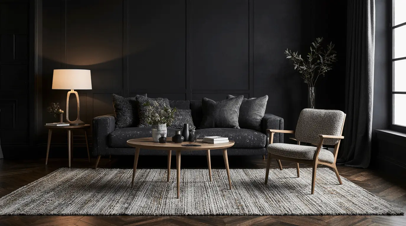 living room moody interior design