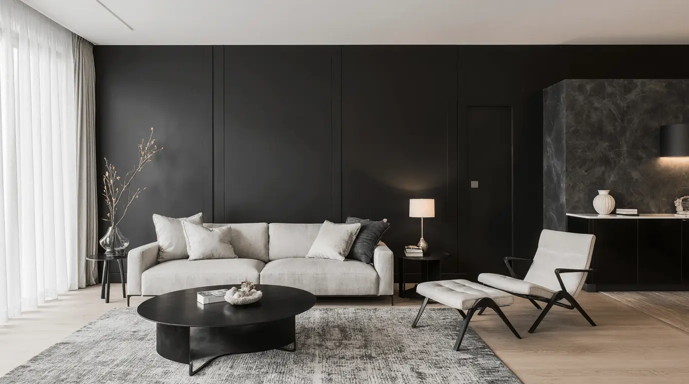 living room moody interior design